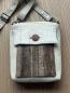Preview: "Flickenwerk I mit Tasche" - BRAUN-BEIGE (Handgewebte Schafwolle)